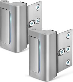 Home Security Door Lock, 2 Pack Childproof Door Reinforcement Lock with 3 Inch Stop Withstand 800 lbs for Top Front Inward Swinging Door