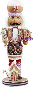 Kurt Adler 16-Inch Wooden Gingerbread Christmas Nutcracker (Color May Vary),Brown/Beige