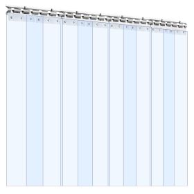 VEVOR Clear PVC Strip Curtain, 96 in Height x 48 in Width x 0.08 in Thickness, 8 PCS Walk in Freezer Cooler Curtain Strips