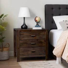 Wood Nightstand End Side Table With 3 Drawer For Living Room, Bedroom (Option: Defaulttitle)