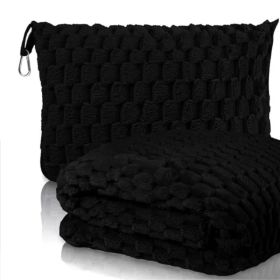 Tlanket- Clip On Travel Pillow (Option: Black)
